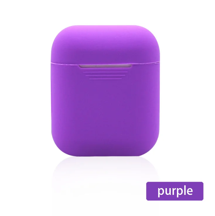 purple Мягкий силиконовый чехол, наушники для Apple Airpods, чехол, Bluetooth, беспроводные наушники, защитный чехол, коробка для Air Pods, наушники, сумка - Цвет: purple