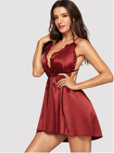 Фуксия Новое горячее сексуальное платье Babydoll женское нижнее белье Ночное белье S-XL - Цвет: Фуксия