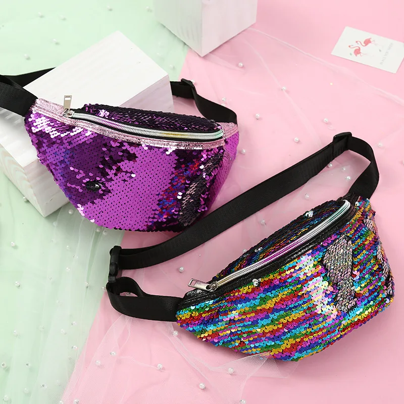 Креативная поясная сумка с блестками в виде русалки для женщин, модная поясная сумка для девочек, Спортивная поясная сумка для подростков, поясная сумка, нагрудный чехол для телефона