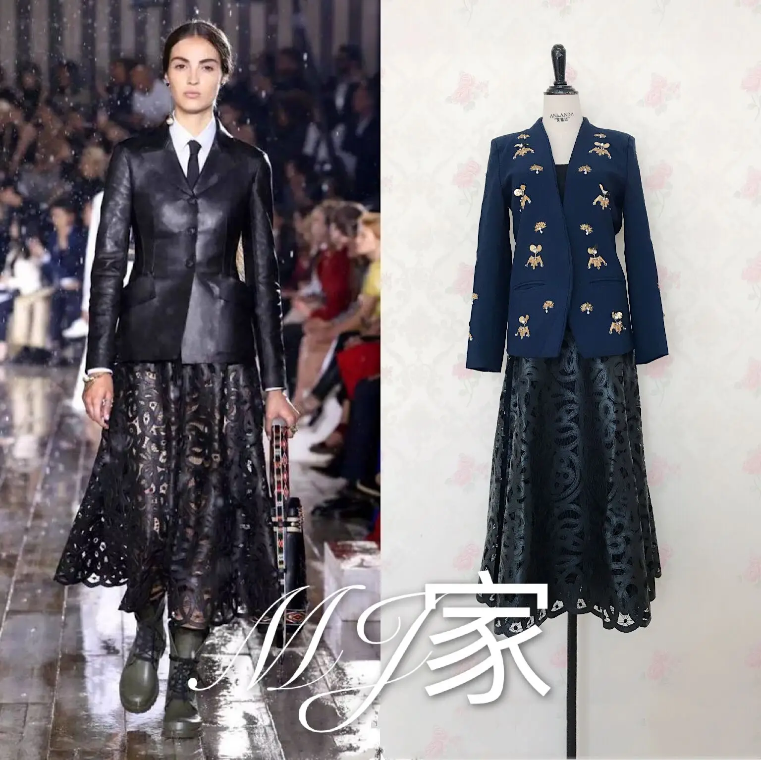 Выдалбливают узор вышивка Изысканная резная работа имитация кожи dream walk line принимаем талии шелковая подкладка юбки