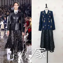 Выдалбливают узор вышивка Изысканная резная работа имитация кожи dream walk line принимаем талии шелковая подкладка юбки