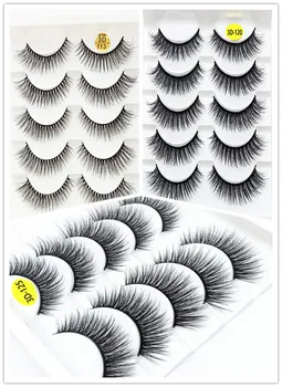 

10/20/50 box 5Pairs 3D Soft Mink False Eyelashes Handmade Wispy Fluffy Long Lashes Natural Eye Extension Makeup Kit