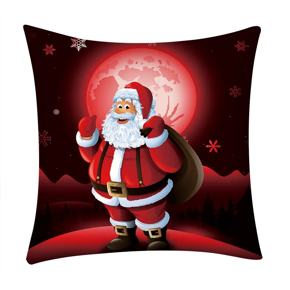 1 шт. 45-45 см веселый рождественский принт подушка чехол полиэстер Санта подушка в форме Санта-Клауса, декоративная наволочка высокое качество мягкая подушка крышка M L XL XXL XXXL XXXXL* 5 - Цвет: I