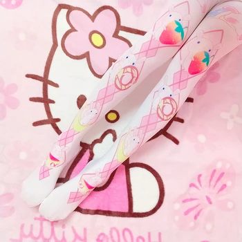 

Japanese Lolita Strawberry Soft Girl Cute Printed Rabbit Lolita Loli Over Knee Long Tube Socks Female Summer Leggings