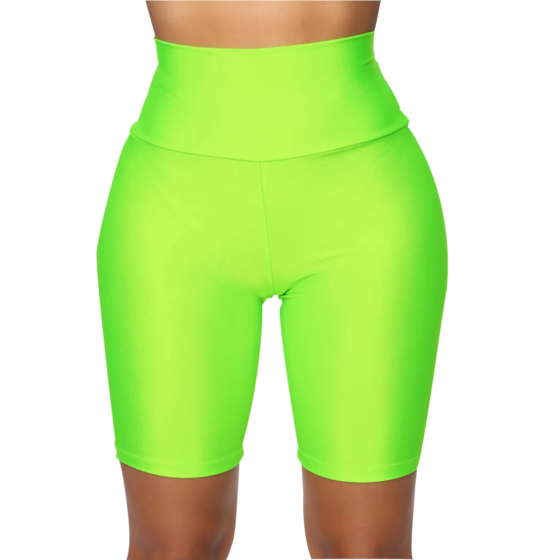Womens Plain Sports Gym Cycling Skinny Fit High Waist Shorts Lady Summer Casual Solid Basic Stretchy Bodycon Short Pants