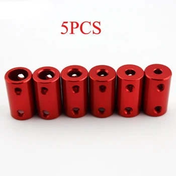 

5PCS 14*25mm Red Aluminum Alloy Coupling Motor Rod Connector 4-8 5-8 5-9 5-10 6-8 6-10 6.35-8 8-8 8-10 10-10 for DIY RC Boat Car
