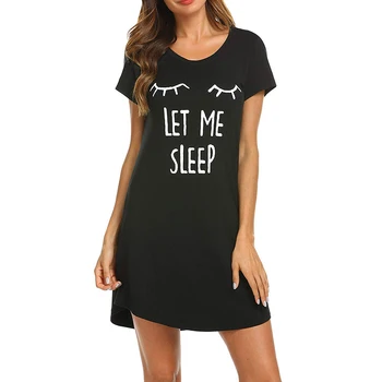 

Womens Sleepwear Cute Sleep Shirt Printed Night Dress Short Sleeve Printed Nightwear Ladies Night Dress Sleepwear Cute Shirt