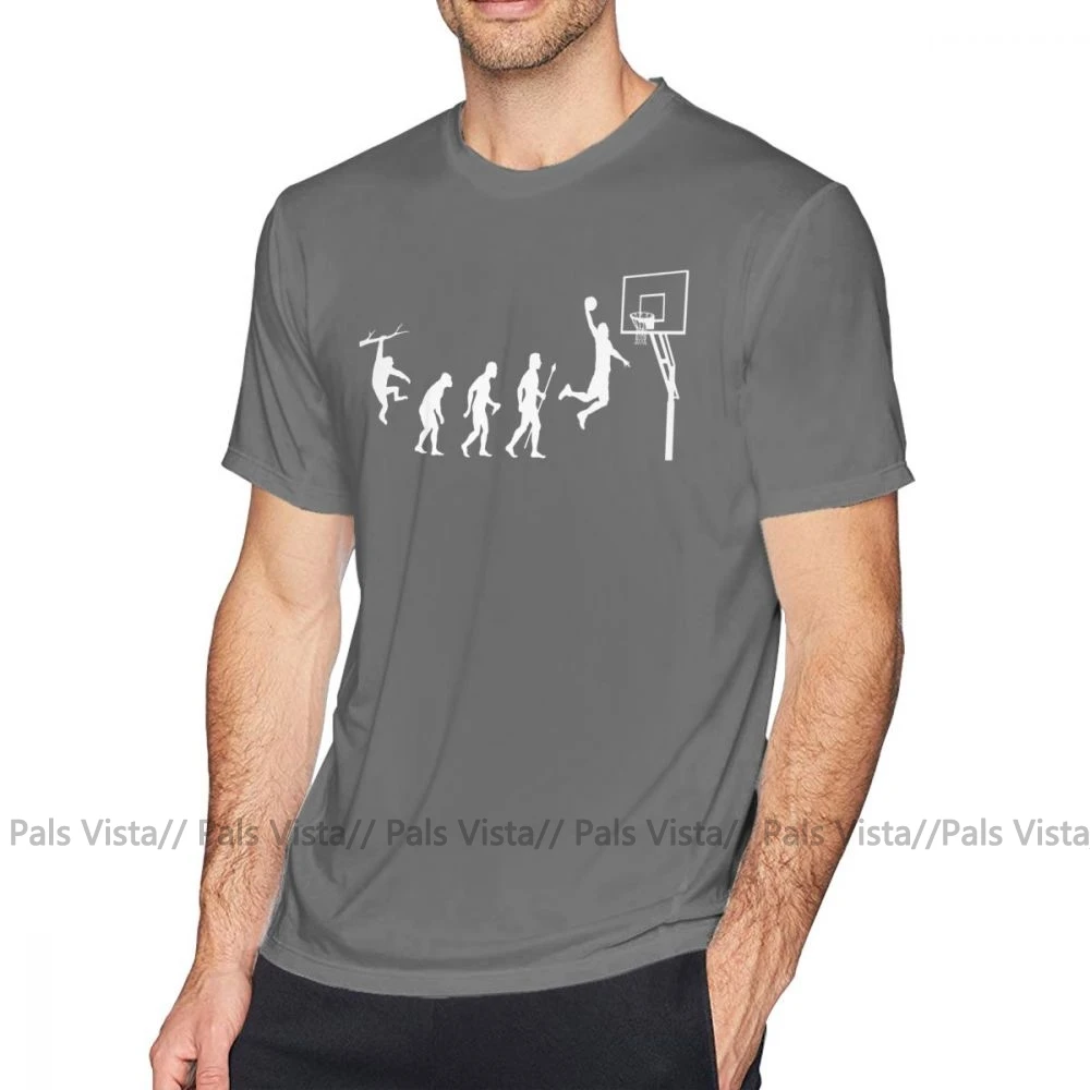 Баскетбольная Футболка Эволюция баскетбола забавная футболка Пляжная футболка с принтом 6xl мужская хлопковая забавная футболка с коротким рукавом - Цвет: Темно-серый