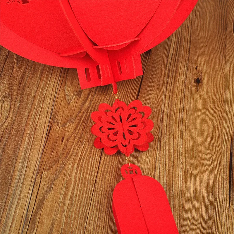 Lantern pendant Decorative Non-Woven Lamp Three-Dimensional Blessing Lanterns Chinese New Year decoration #4D30 (3)