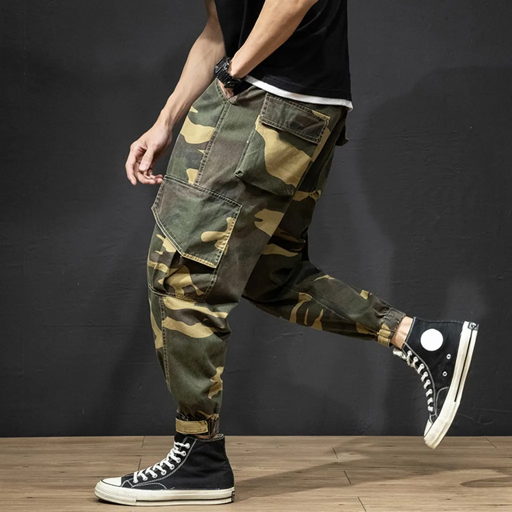 New Style Lightweight Men's Leisure Camouflage Overalls Fashion Multi-Pocket Trousers Summer pantalones hombre joggers A60