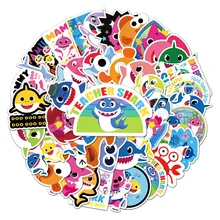 

10/30/50PCS Cartoon Shark Animation Baby Graffiti Sticker Kids Luggage Suitcase Classic Toy Laptop Waterproof Sticker Wholesale