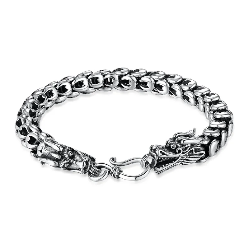 Cigovo мужской браслет из серебра 925 пробы, Т-Рекс, хип-хоп, простой, индивидуальный, трендовый, мужской, Национальный стиль, с надписью, серебряный