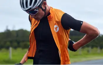 

2020 New lightweight Men's cycling vest windproof gilet all season need one easy to carry orange and black color