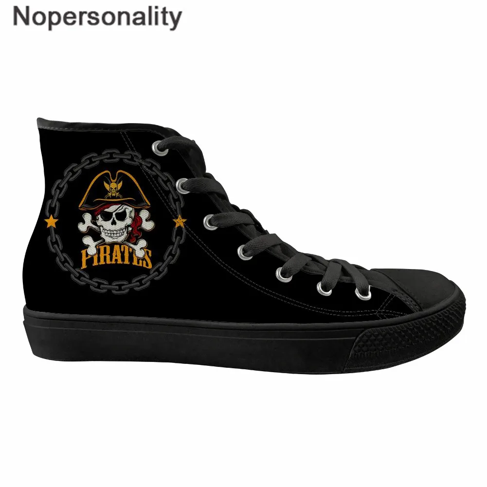 Nopersonality/черные ботинки с черепом в стиле панк; Индивидуальные кроссовки для подростков; модная Уличная обувь; Мужская парусиновая обувь с высоким берцем; Zapatillas - Цвет: LH1232Z38