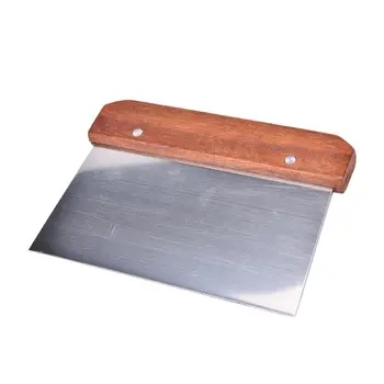 

1x Stainless Steel Scraper Wood Handle Pastry Chopper Baking Pasta Spatula Pastry Dough Scraper