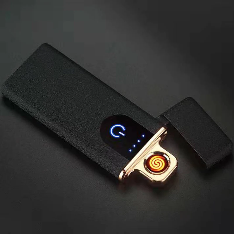 20 шт./лот, ультра-тонкий USB прикуриватель, электронные зажигалки, интеллектуальная индукция для мужчин, подарки, аксессуары для сигарет