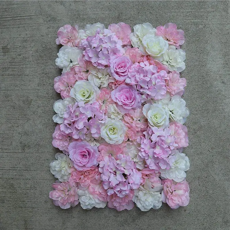 Artificial silk flower wall, DIY wedding home street decoration- light pink+ white