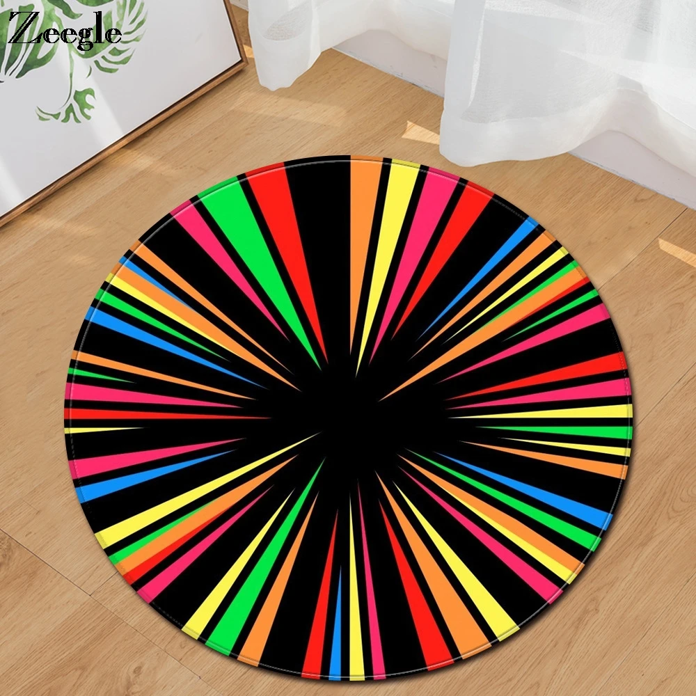 Zeegle Round Mat Absorption Foot Rug Bedroom Bedside Comfortable Rug Hallway Decoration Carpet Water Modern Kids Room Area Rug