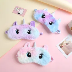 Kawaii unicórnio olho máscara dos desenhos animados grande olho de pelúcia blindfold crianças menina sono olho banda viagem resto dormir ajuda eyepatch