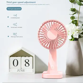 

Handheld Usb Charging Multi-angle Free Adjustment Fan Portable Small Fan With Mobile Phone Stand Function