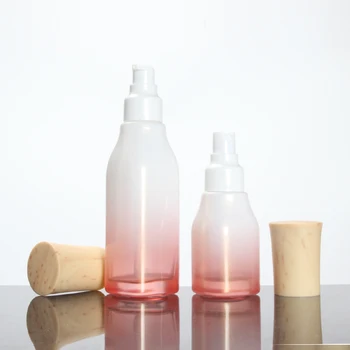 

NEW 40ML Square Pink/Frosted Glass Bottle With Lotion pump