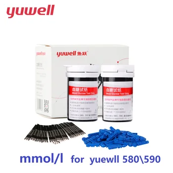 

yuwell Blood Glucose Meter Monitor Test Strips 100Pcs Blood Sugar Glucose Test Strips Diabetes Monitor Sugar Monitor for 580/590