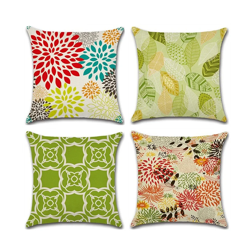 Coussin Decoratif Leaf Geometric Chrysanthemum Throw Pillow Cushion Covers Pillowcase housse de coussin Decorative Sofa Home