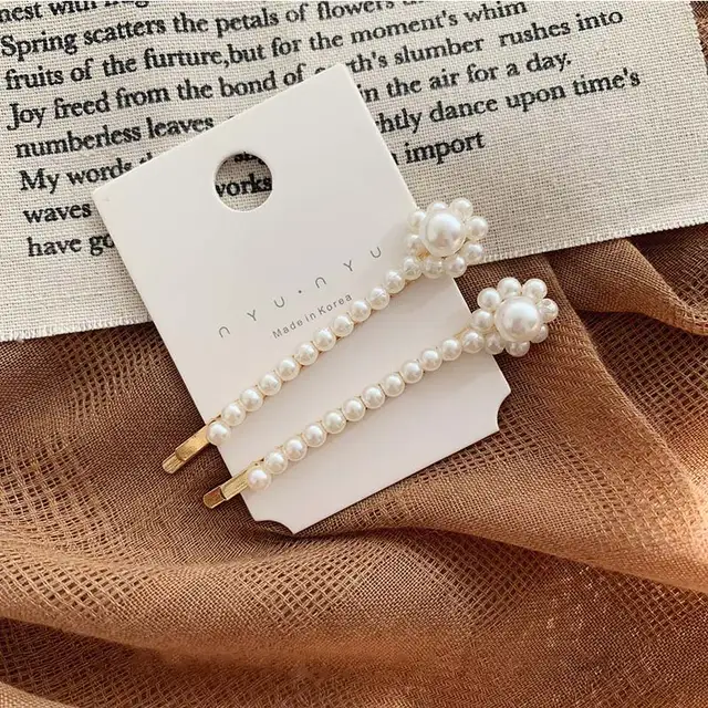 White Pearl Hair Bows With Hair Clips For Girls Kids Boutique Layers Bling Rhinestone Center Bows Hairpins Hair Accessories 24