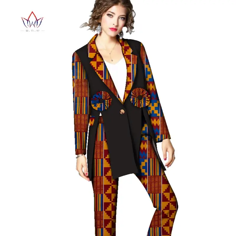 12 В африканском стиле Dashiki для Для женщин осень комплект из топа и штанов для мальчиков, Для женщин полный костюм традиционная африканская Костюмы принтом Дашики набор без WY2524 - Цвет: 12