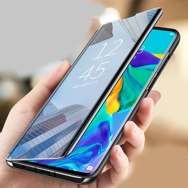 Зеркальный умный флип-чехол кожаный чехол для телефона Huawei Mate 20 Honor 8X Max 10 V20 20i 10i 8A