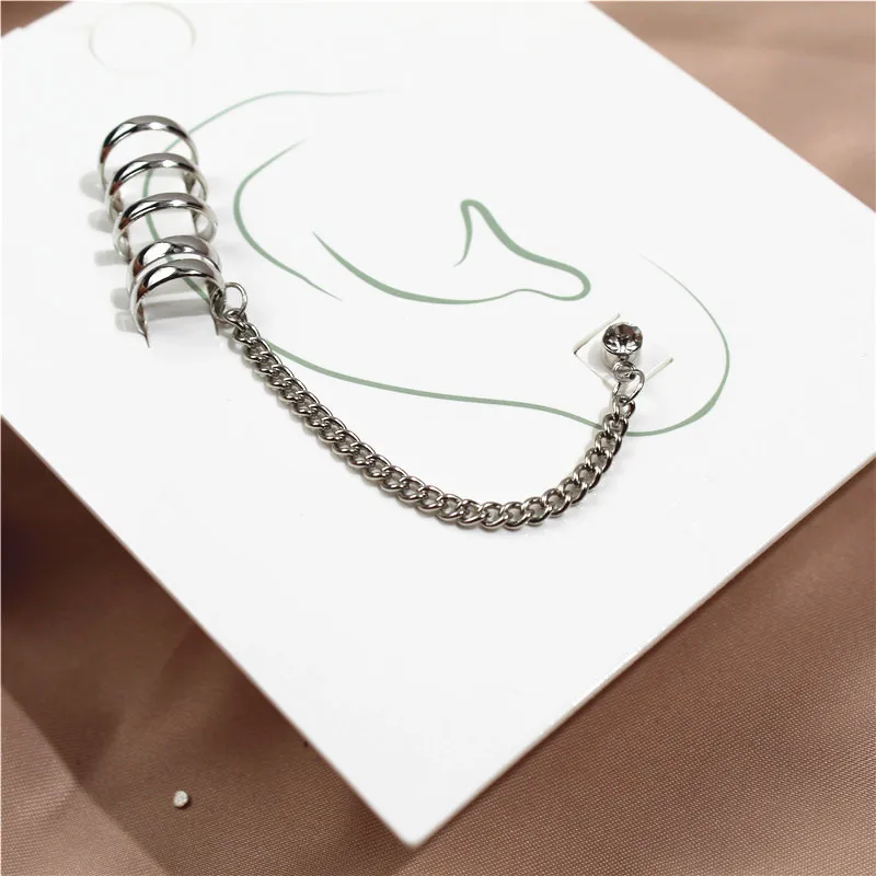 New Fashion Punk Stars Ear Clip Cuff Wrap Earrings No Piercing-Clip On Cartilage Earrings for Women Girls Earrings Jewelry