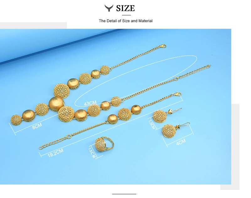 Nigerian Wedding Jewelry Set Bridal Necklace Earrings Bracelet Ring Sets Dubai Italian Gold Plated Big African 24k Jewellery Nigerian Wedding Jewelry Set Bridal Necklace Earrings Bracelet Ring Sets Dubai Italian Gold Plated Big African 24k Jewellery