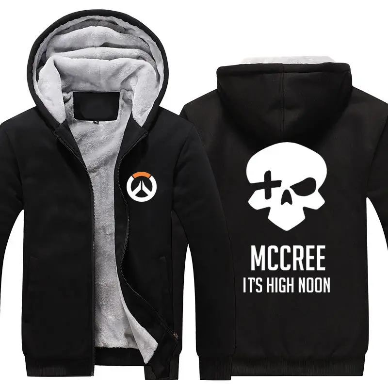 OW Overwatch Mei Mercy Dva флисовая Толстая зимняя куртка на молнии уличная Толстовка Спортивная толстовка с капюшоном костюм для косплея - Цвет: Black 6