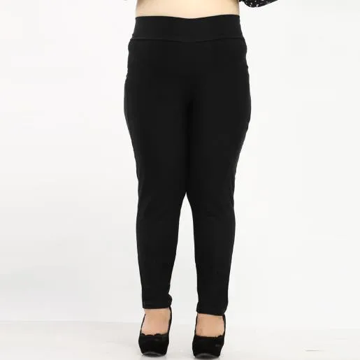 Модные женские брюки размера плюс 4XL-10XL, осень, эластичная высокая талия, обтягивающие, одноцветные, выше размера d, туника, женские брюки-карандаш M182 - Цвет: Черный