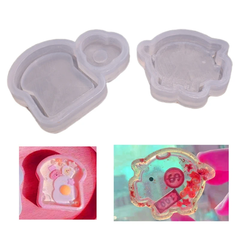 Kawaii Resin Shaker Making Craft Shaker Molds Quicksand Animal butt cat fox  panda Epoxy Resin Molds