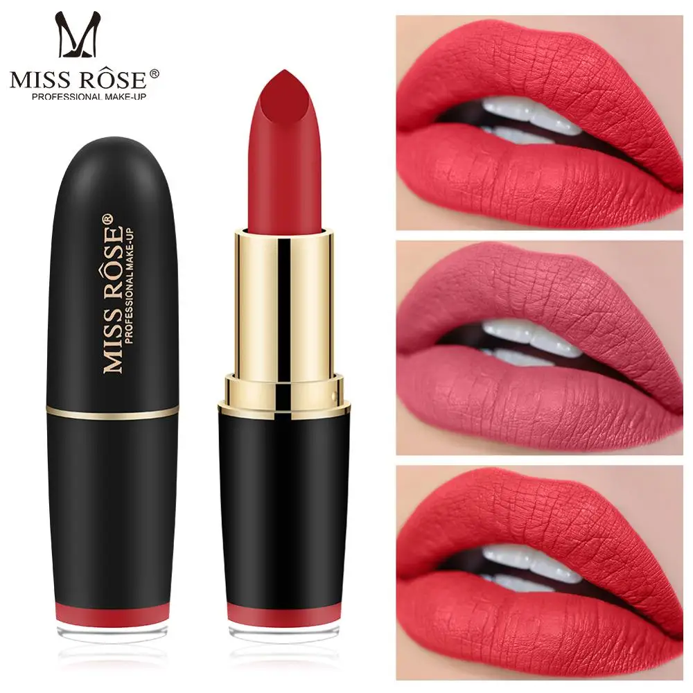Miss Rose Matte Lipstick Sexy Color Easy To Wear Long-lasting Lip Gloss Waterproof Nude Tint Velvet Lipstick Makeup Lipstick Miss Rose Matte Lipstick Sexy Color Easy To Wear Long-lasting Lip Gloss Waterproof Nude Tint Velvet Lipstick Makeup Lipstick