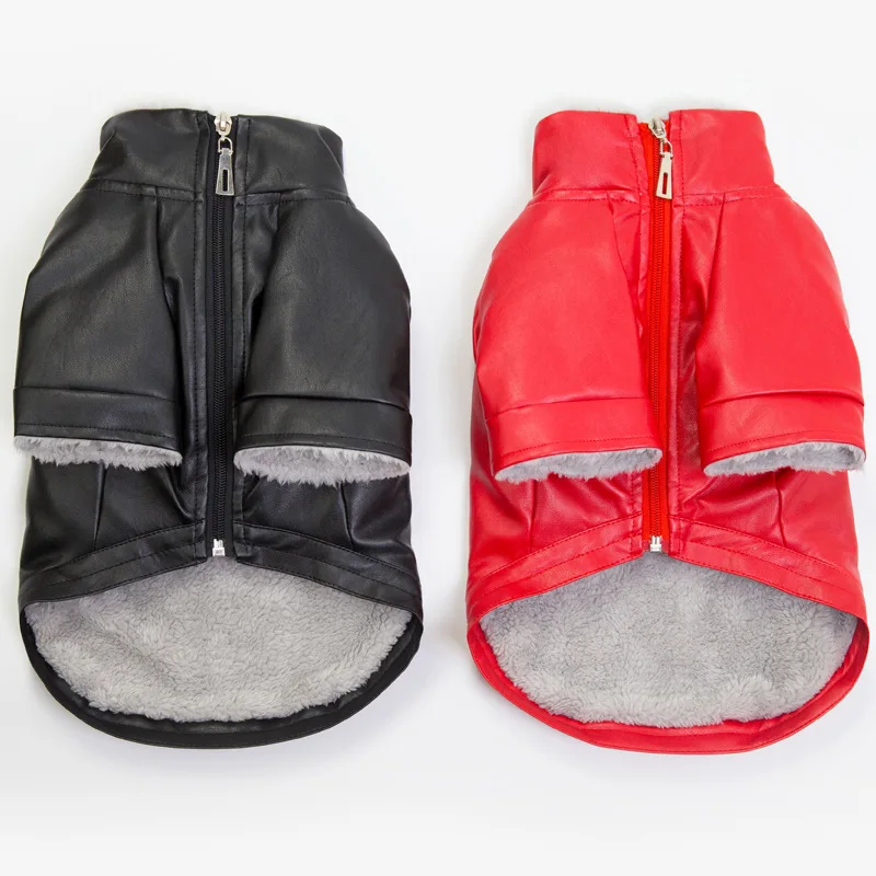 Pet Clothes For Small Dogs Waterproof Puppy Pet Leather Jacket Winter Warm Dog Coat Clothing For