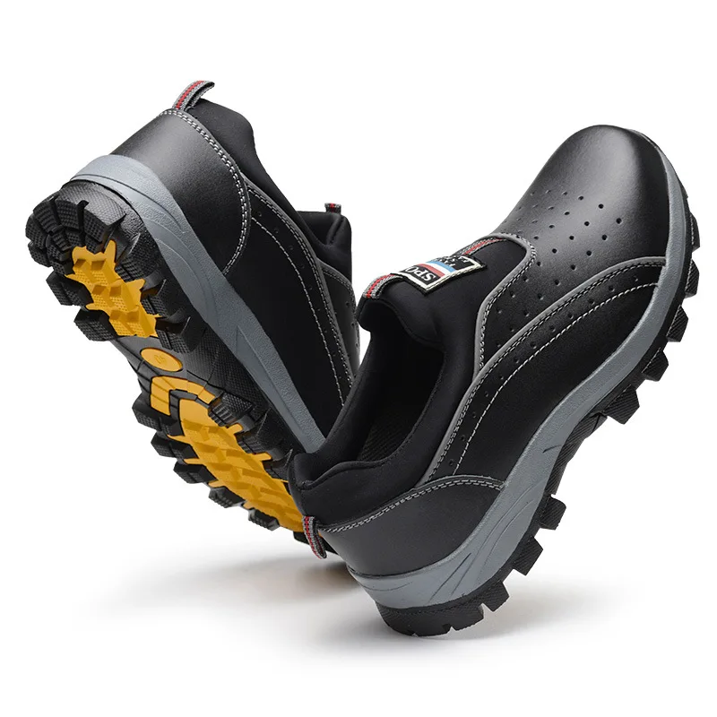 

New breathable safety shoes men's Lightweight autumn anti-smashing piercing Single steel toe Construction work shoes boots