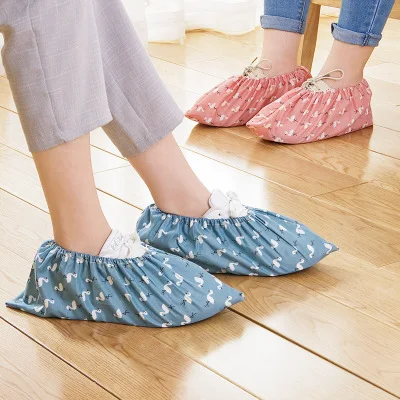1 пара утолщенные многоразовые эластичные бахилы домашние противоскользящие обувь Студенческая машинная комната Фламинго пыленепроницаемые покрытия для ног