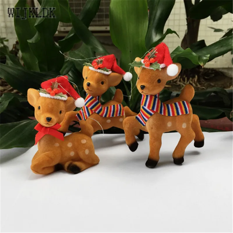 

3pcs/set New Year 2020 Christmas Ornaments Elk Decoration Pendant Christmas Gifts Christmas Tree Pendant Home Decoration-E