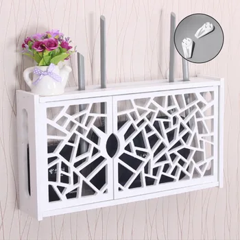 

Wireless Wifi Router Storage Boxes Mounted Shelf Plastic Hanging Cable Power Plug Board Wire Storage Box Organizers