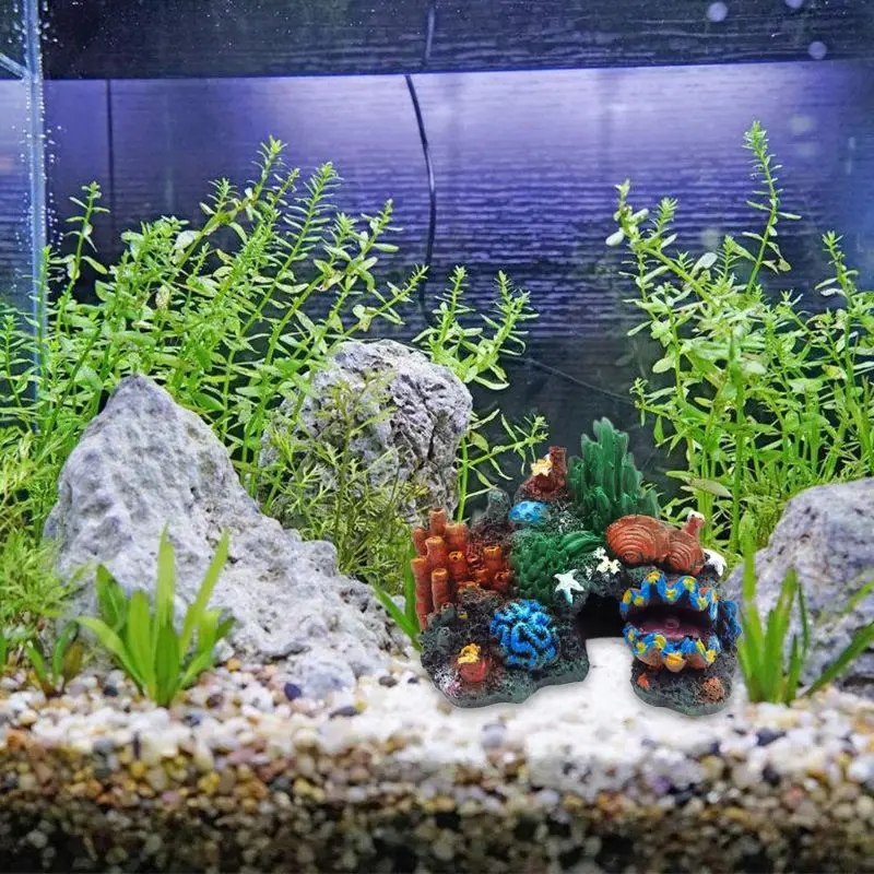 Аквариум Коралл рок укрытия смолы горные украшения в форме пещеры аквариум Декор PXPC