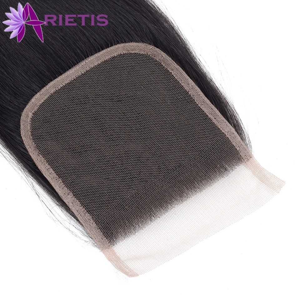 Arietis волосы 4 &quotx 4" Кружева Закрытие прямые человеческие бразильский