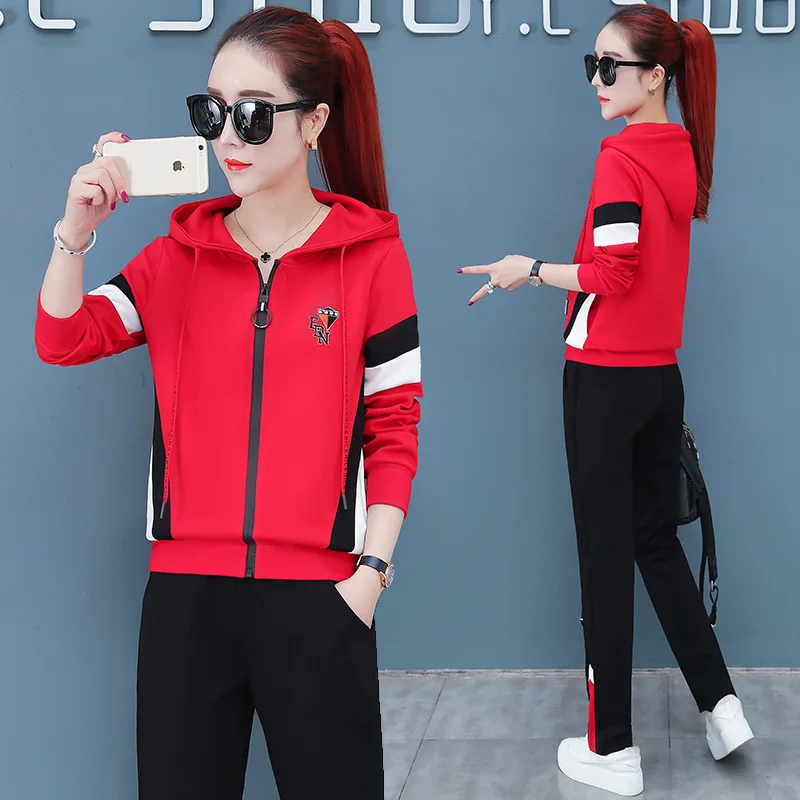 

Casual Sports WOMEN'S Suit 2020 New Style Spring And Autumn Trend Korean-style Loose Fashion Long-sleeved Coat Trousers Two-Piec