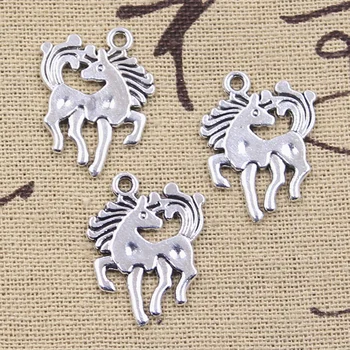 

15pcs Charms Horse Unicorn 23x19mm Antique Silver Color Pendants DIY Necklace Crafts Making Findings Handmade Tibetan Jewelry