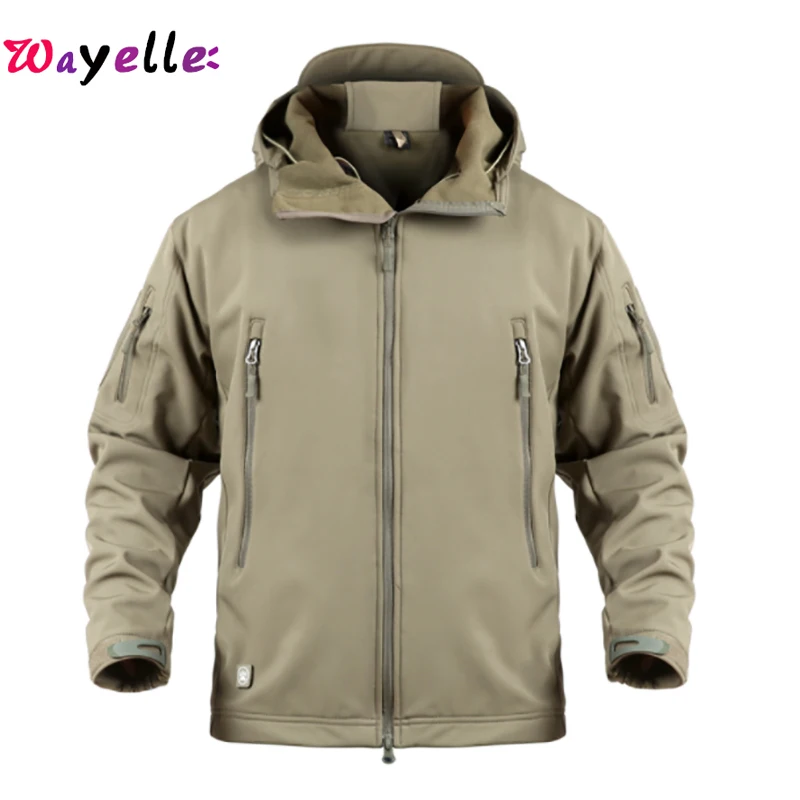 

Winter Waterproof Soft Shell Jacket Solid breaker Hunt Clothes Men's Army Camouflage Jacket and Coat Military Tactical Jacket