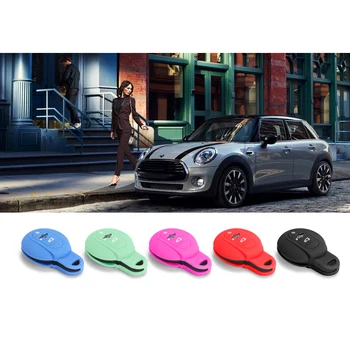 

Color Silicone key case car Remote control accessories keychain For MINI COOPER S F54 F55 F56 F57 F60 car decoration accessories