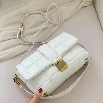 

Elegant Female Plaid Tote bag 2020 Fashion New High quality PU Leather Women's Designer Handbag Lock Shoulder Messenger Bag