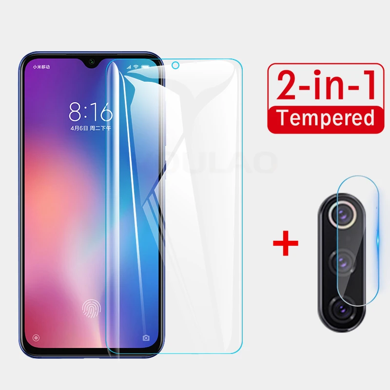 2 IN 1 Glass Tempered Glass for Xiaomi Mi 9 T SE 9T Pro Mi9T Mi8 Screen Protector Camera On Protective Glass for Xiaomi Mi 9T 9 SE 8 Lite Pro - Цвет: 2 IN 1 Glass