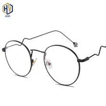 Круглый анти синий свет оптика стильная оправа для очков мужские и женские металлические волнистые ножки очки по рецепту очки